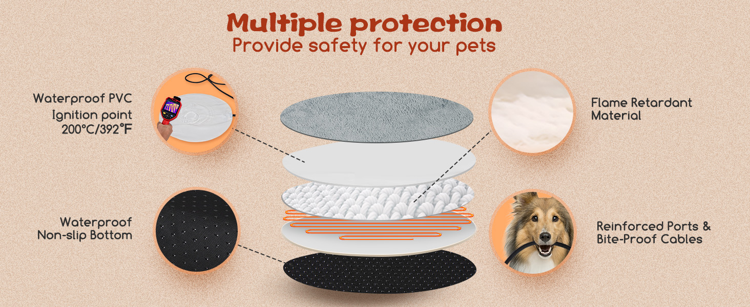 Кішечкове ліжко Nobleza з регульованою температурою, тепла підстилка у вигляді пончика з захисним кабелем, що не гризеться, 50 см, сіре