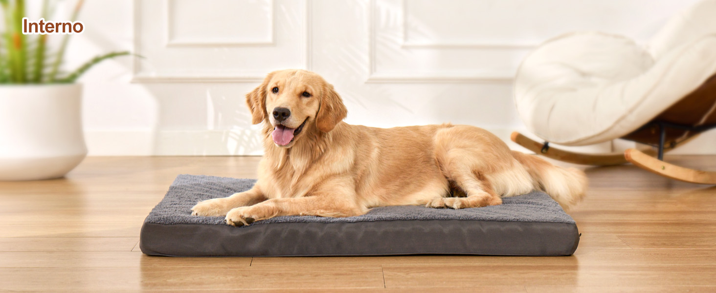 Ортопедичне ліжко для собак на зиму та літо з знімною, пральною наволочкою, 104*68*8 см, сірого кольору