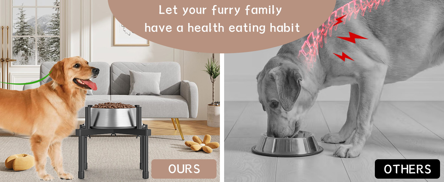 Підставка для води для собак Jane Eyre, регульована, для великих та середніх порід, антиковзна, M-STEEL