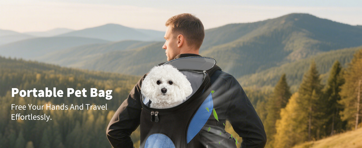 PETCUTE Рюкзак для собак і котів, переноска для маленьких собак, блакитний (до 2.8 кг)