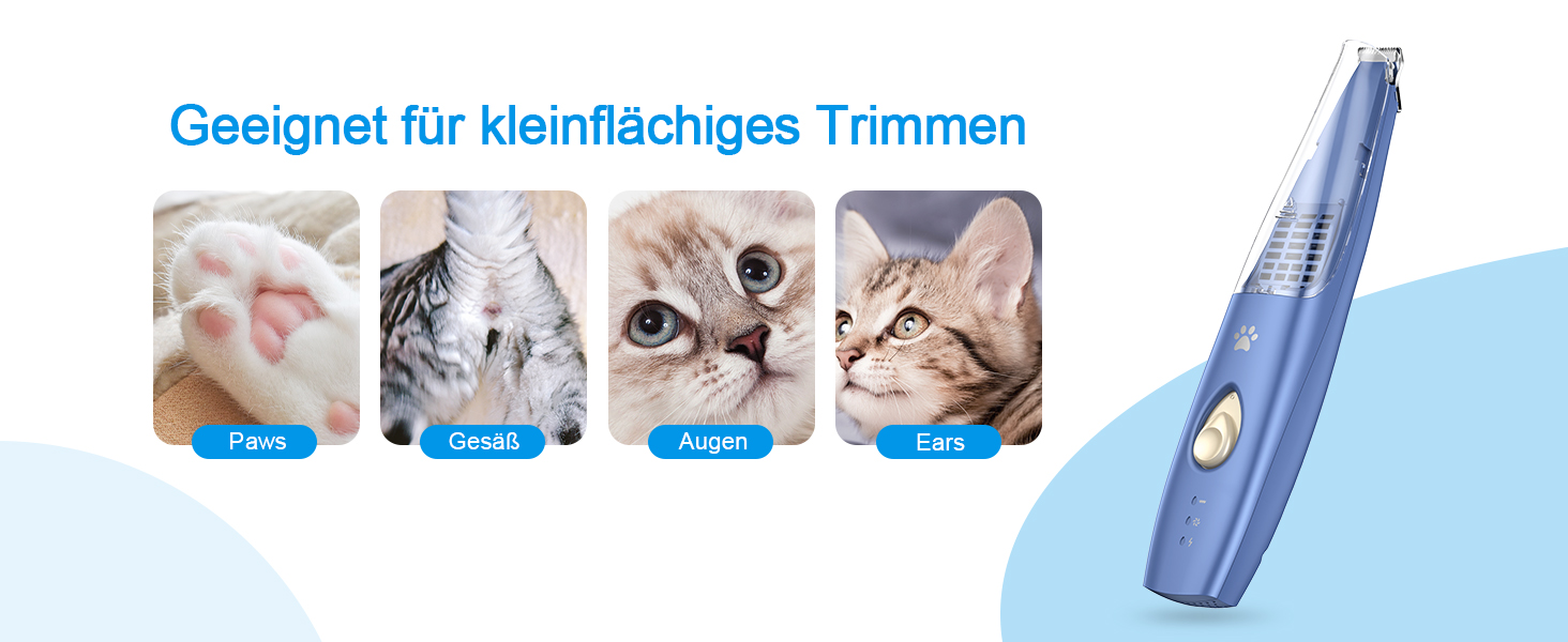 Триммер для собак та котів 2-в-1 з пилососом Brifit, USB, для догляду за лапами, вухами, очима та обличчям