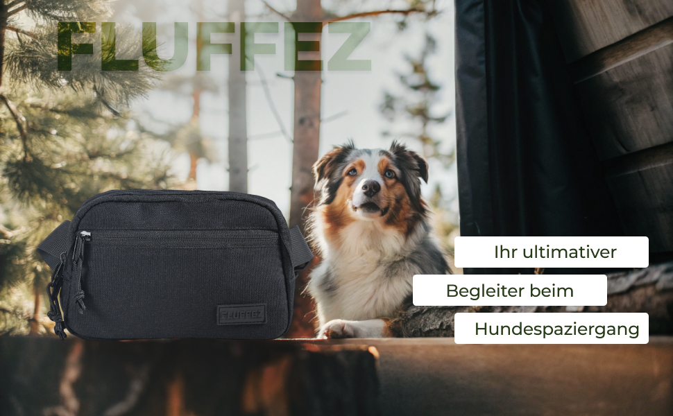Легкий та зручний лежак-сумка для собак Fluffez – бананка для ласощів з відділеннями та контейнером для відходів