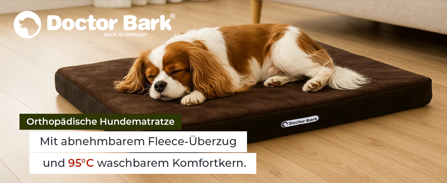 Ортопедичний матрац для собак Doctor Bark з флісовою поверхнею, великий (100x70 см, сірий)