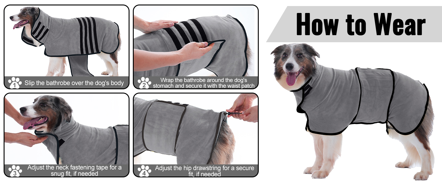 Рушник для собак HezzLuv: ультрапоглинаючий, з мікрофібри, для швидкого висушування, сірий