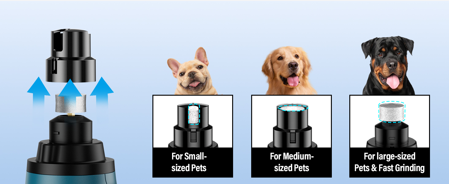 Шліфувальник кігтів для собак Casfuy Smarter Krallenschleifer 6-ступінчатий – 50% потужніший, з LED-підсвіткою, тихий, перезаряджається, для собак та котів різних розмірів, темно-синій