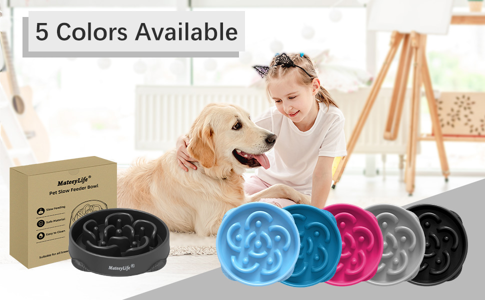 Миска для собак MateeyLife Slow Feeder - повільна годівниця, синій/темно-синій, середня