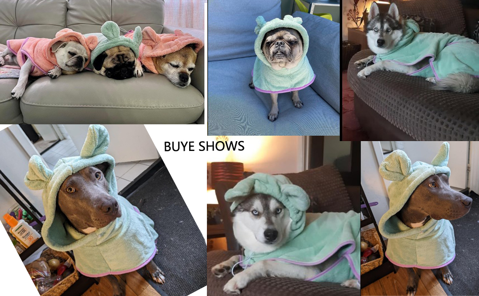 Рушник для собак Mosucoirl: швидковисихаючий, з капюшоном, з мікрофібри, рожевий