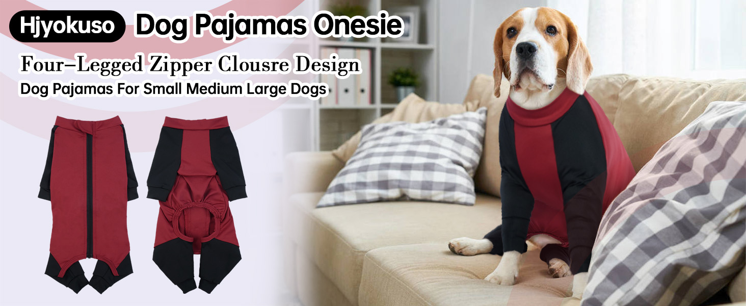 Комбінезон для собак Hjyokuso з ніжками, піжама для собак середніх порід, післяопераційний одяг для собак, червоний