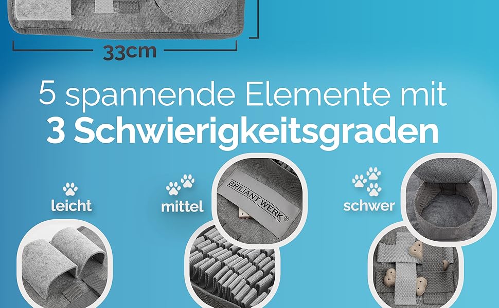 Килимок для собак - іграшка-головоломка з 5 елементами та 3 рівнями складності. Міцний матеріал, підходить для собак будь-якого розміру (сірий)