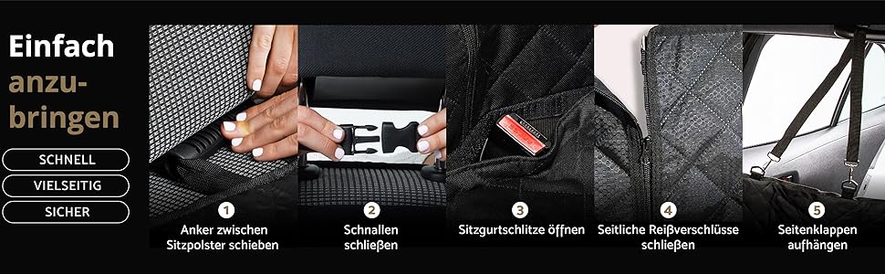 Автомобільна захисна накидка для собак 3-в-1 - захист заднього сидіння, багажника та гамак для собак. Нековзна, стійка до подряпин, водонепроникна. Розмір: 56 x 45 x 137 x 48 см