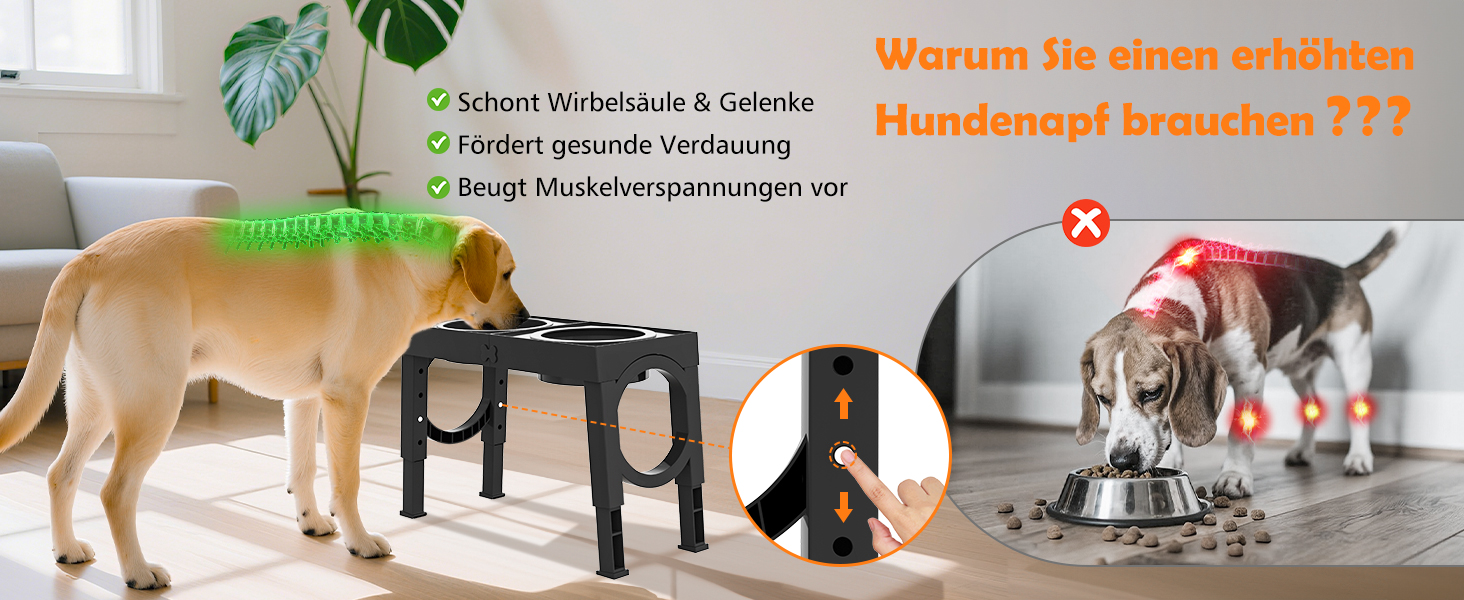 Набір мисок для собак X XBEN 3-в-1: миска для води з захистом від пролиття 1.4L, миска від захлистування 1L, годівниця з 5 рівнями регулювання висоти для середніх та великих собак, нековзна годівниця, рожевий колір