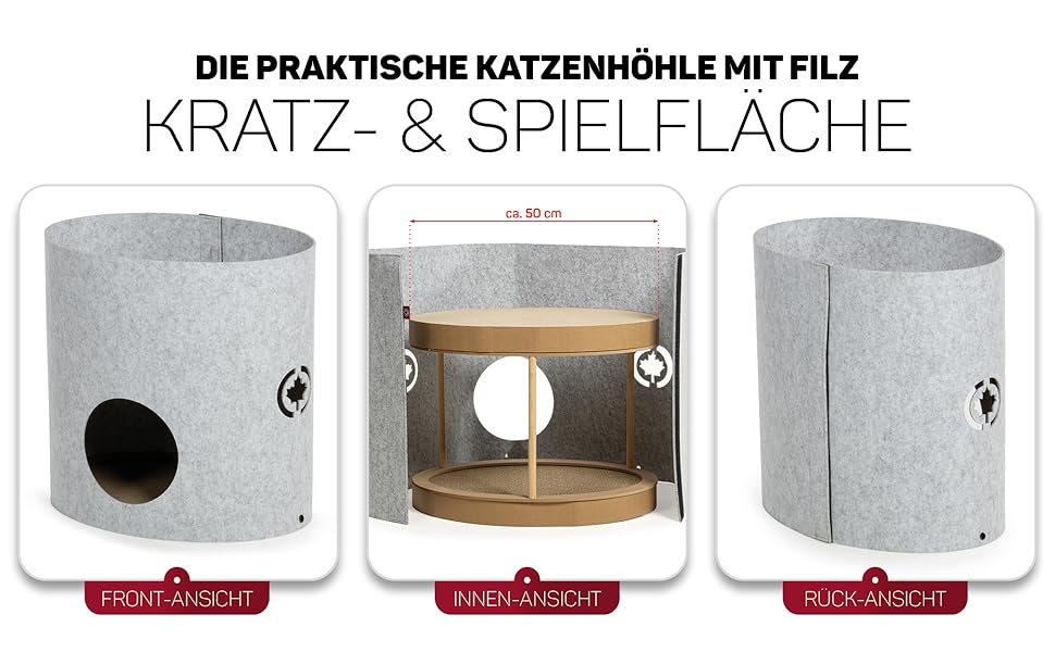 Клітка-кіготник для котів Owen-Tower XL, сірий, 50 см - багатоярусне ліжко з когтеточками