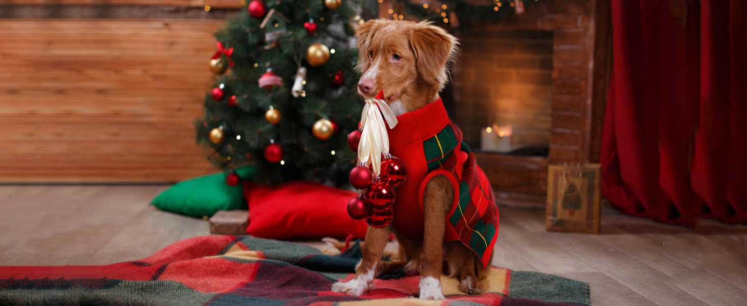 Пуловер для собак KATZINST, теплий флісовий пуловер для маленьких собак, різдвяний пуловер для Французького бульдога, Дакселя, Чихуахуа, Йоркшира, червоно-чорний, XS