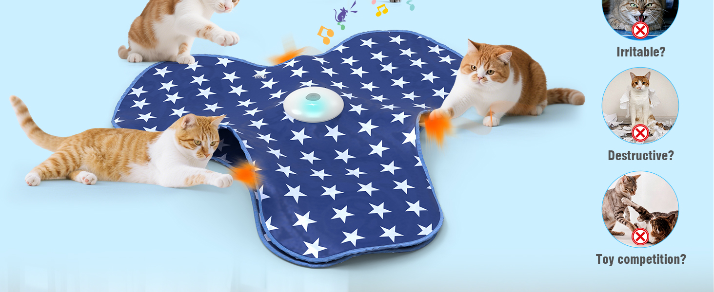 Інтерактивна іграшка для котів: сенсорна, з прихованою пір'ям, зі звуком миші. Ідеальна для дорослих котів.