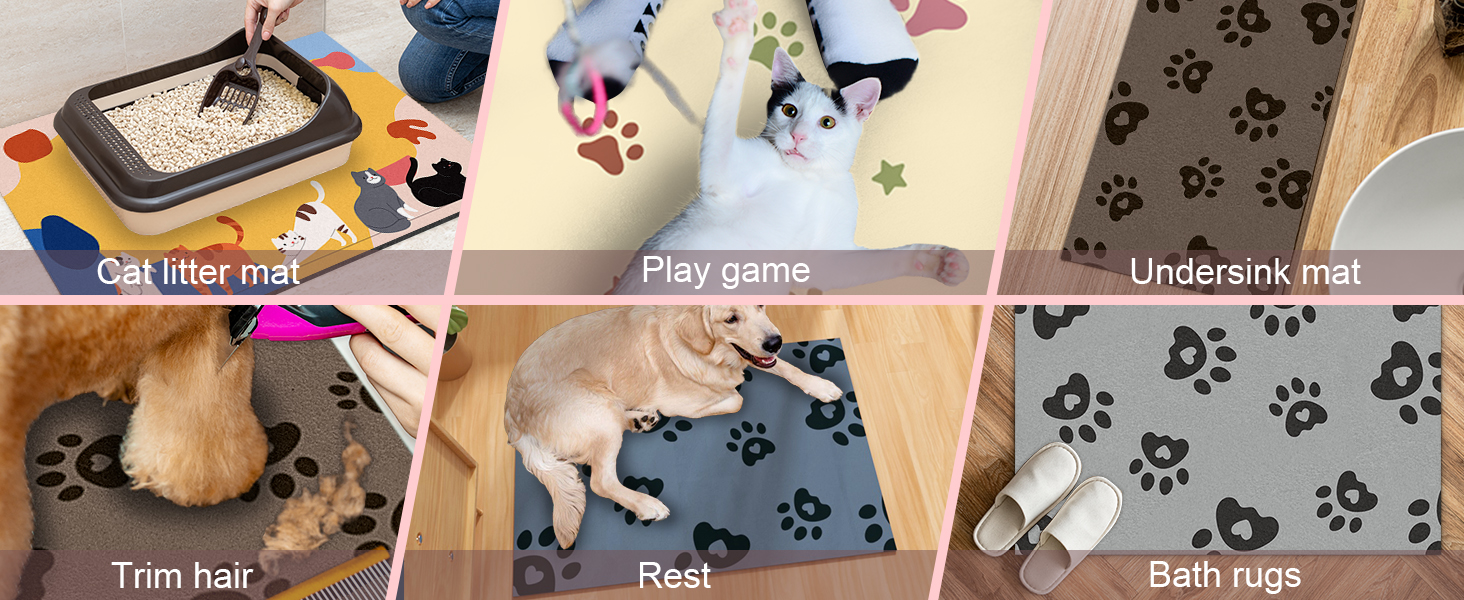 Килимок для годівлі собак Bleswin 30x50 см, водопоглинаючий, антиковзкий, коричневий