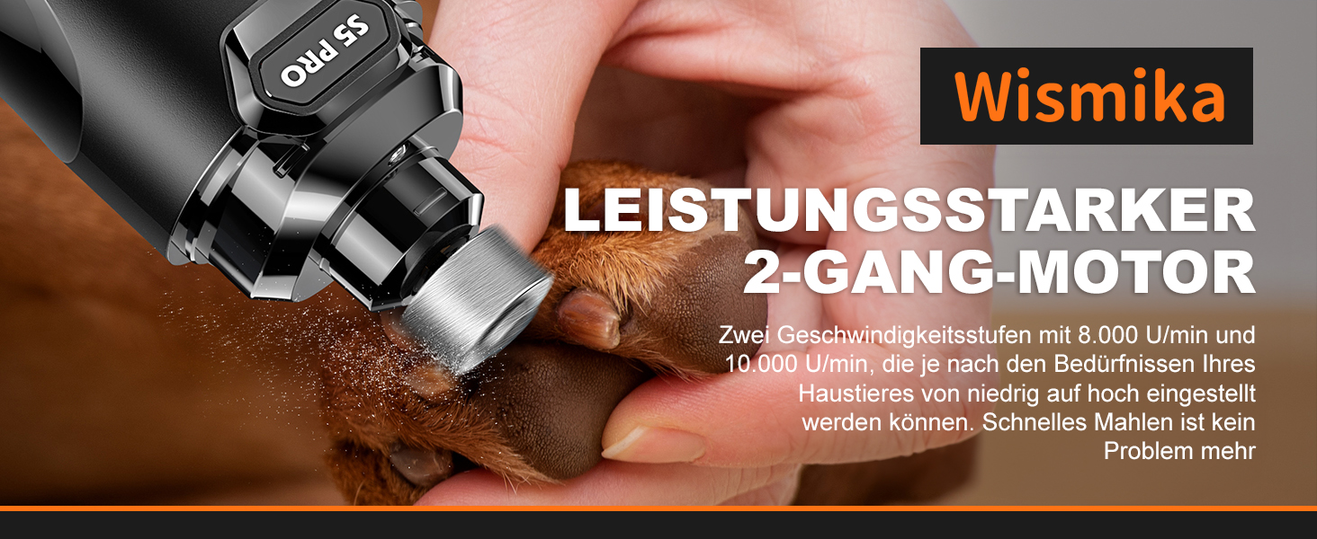 Електрична машинка для підстригання кігтів собак та котів: тиха, з LED-підсвіткою та 2 швидкостями | Перезаряджувана з 3 насадками та аксесуарами | Для безпечного догляду за кігтями