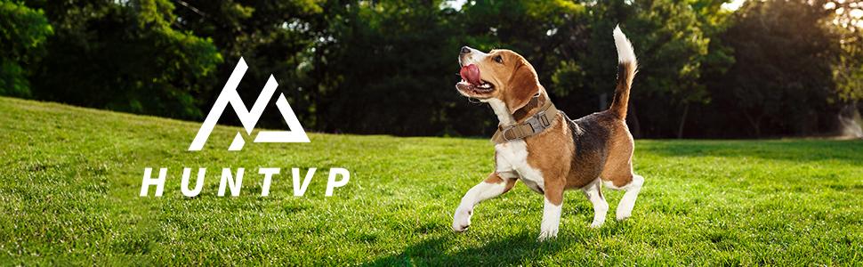 Тактичний нашийник для собак Huntvp, регульований, з ручкою контролю, з нейлону, з підкладкою, металева застібка, для середніх собак, для полювання, тренувань, активного відпочинку, камуфляж M