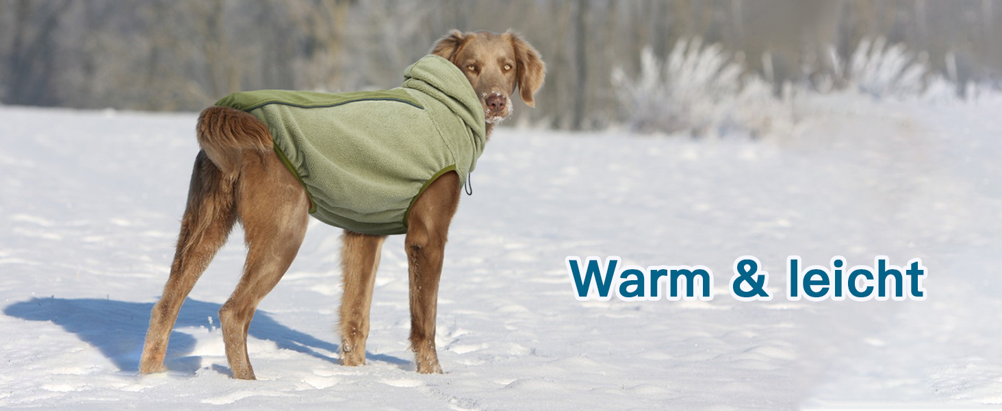 Теплий зимовий пуховик для собак Katzinst - теплий пуховик для собак з захистом живота, флісовий, для великих собак, зелений (2XL)