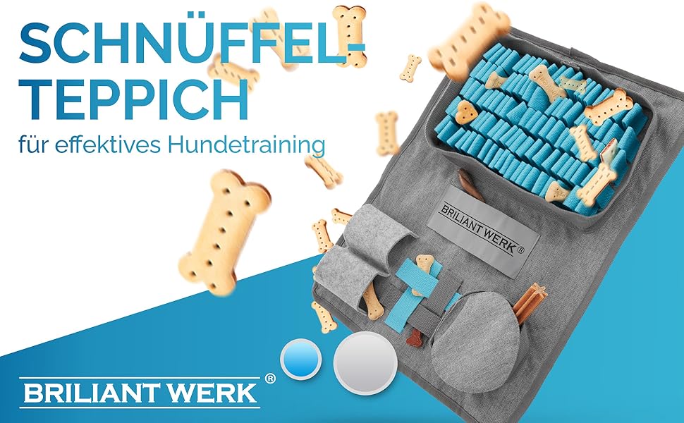 Килимок-іграшка для собак - міцний матеріал, 5 елементів для тренування, 3 рівні складності, інтелектуальна іграшка для собак будь-якого розміру (Блакитний)