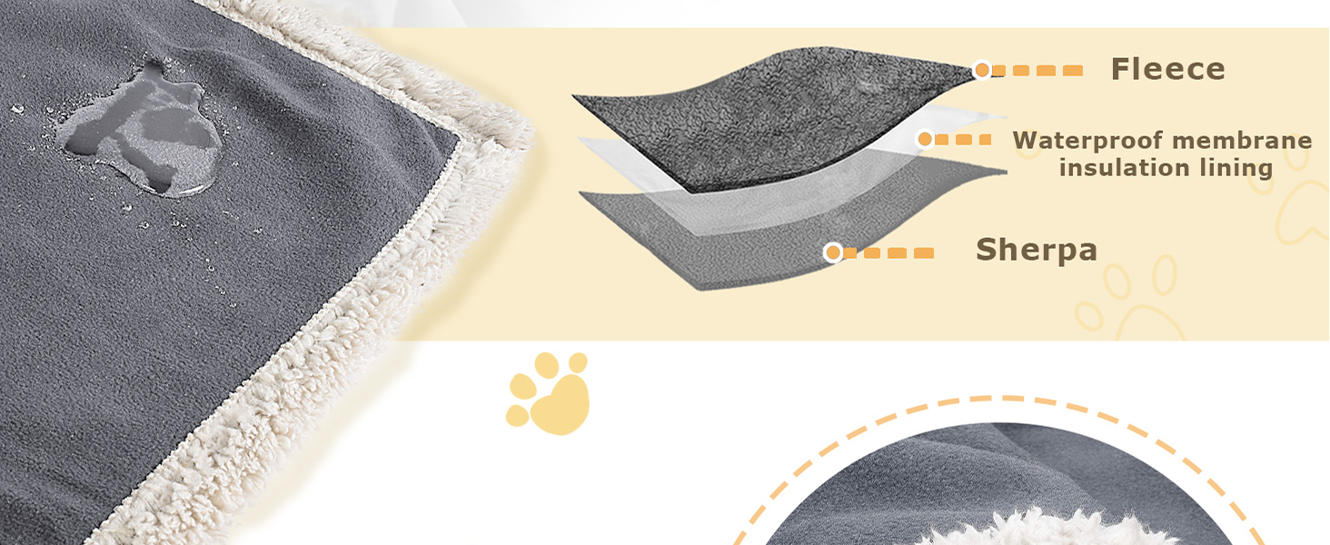 Водонепроникний килимок для собак Catalonia Classy, двосторонній, м'який, великий розмір (203x152 см), каміль/taupe