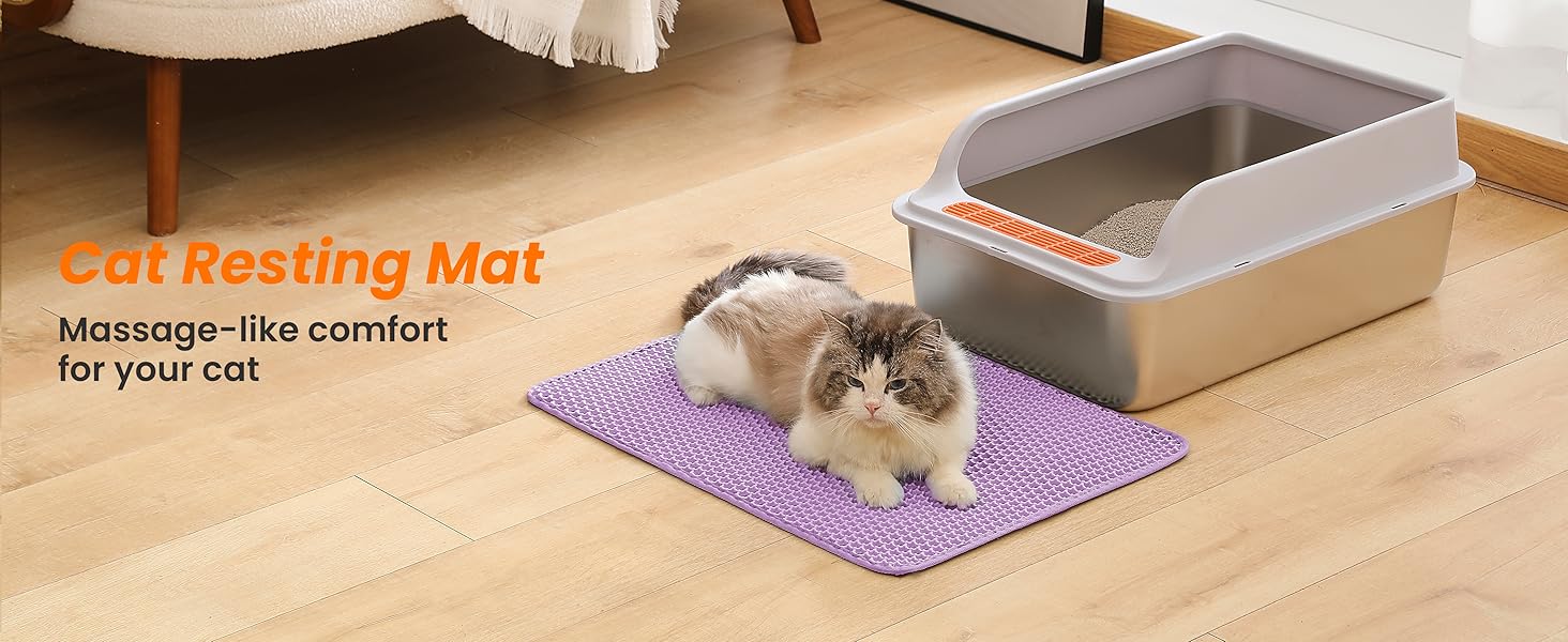 Килимок під лоток для котів Petinstinct, XXL, 60x45 см, фіолетовий