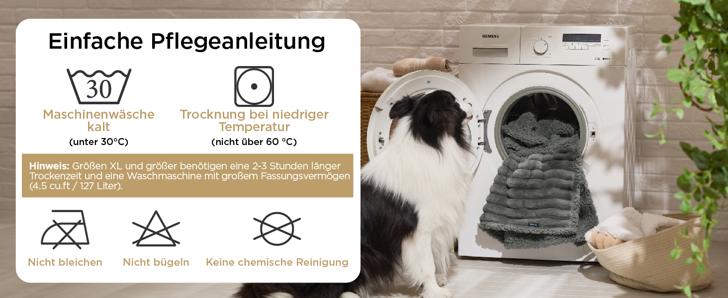 Водонепроникний коврик для собак BEDSURE - 127 x 152 см, миючий, для великих собак, м'який та пухнастий, захисний коврик на собаче ліжко, ковдра для собак, кремовий XL (127x152 см)