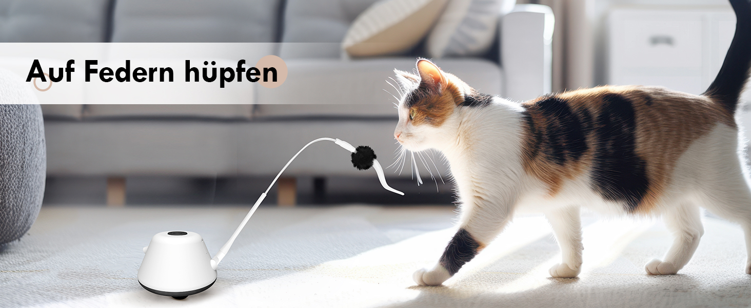 Інтерактивна іграшка для котів TGFIX 3 в 1 – електрична, з колесами та лазером, інтелектуальна іграшка, уникає перешкод, чорна