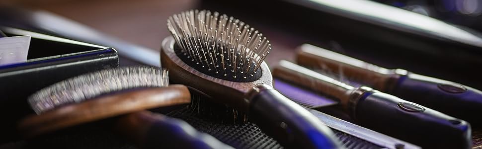 Щітка для собак Croci Barbershop з нержавіючою сталлю, для всіх типів шерсті, видаляє підшерсток та розплутує вузли