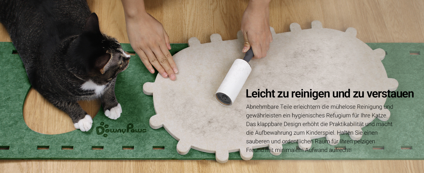 Кігтеточка-будиночок для котів DownyPaws з фетру, 2-ярусна, 50x33x50 см, зелена