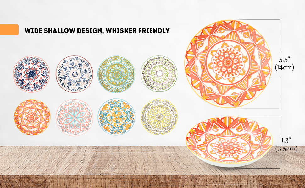 Набір мисок для котів з кераміки (8 шт.) - миски для корму, годівниці для котів, керамічні миски для котів