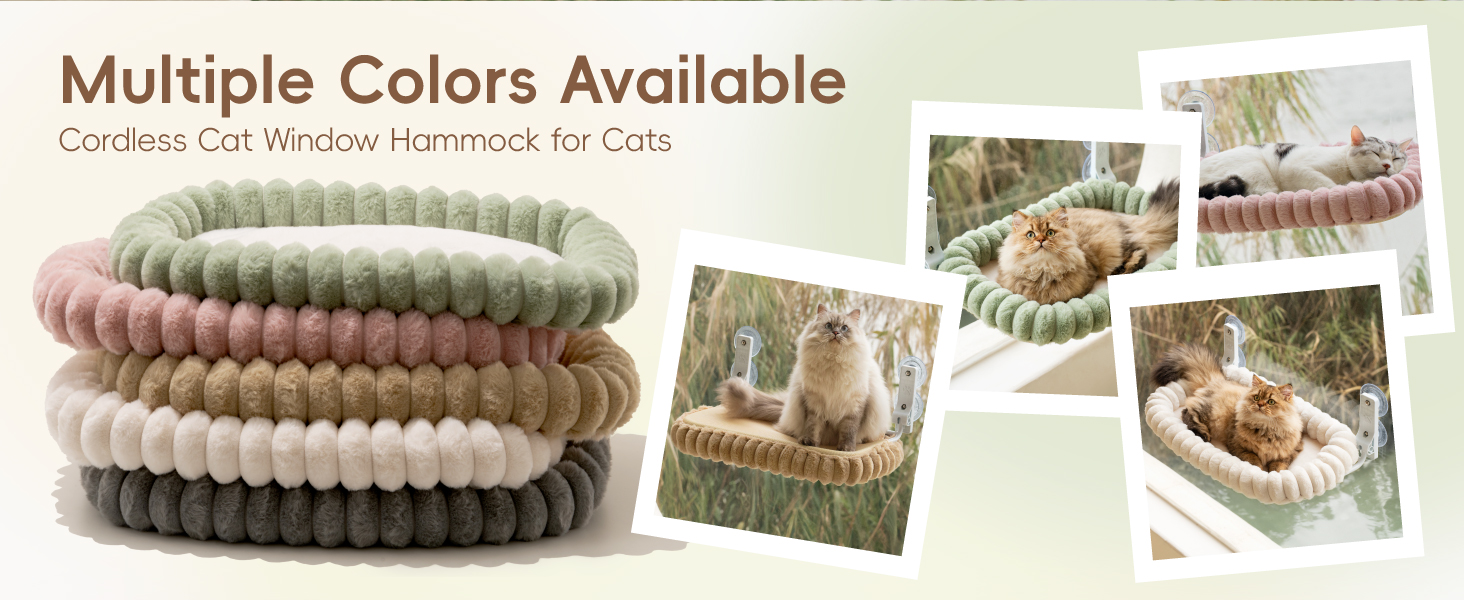 Лежанка для котів на вікно EDAGNY: гамак з м'яким знімним чохлом, сталевий каркас, до 18 кг (зелений, M)