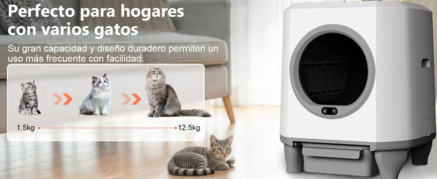 Автоматичний лоток для котів Katzenklo Selbstreinigend, 65л, XXL, з керуванням через додаток, для 2+ котів