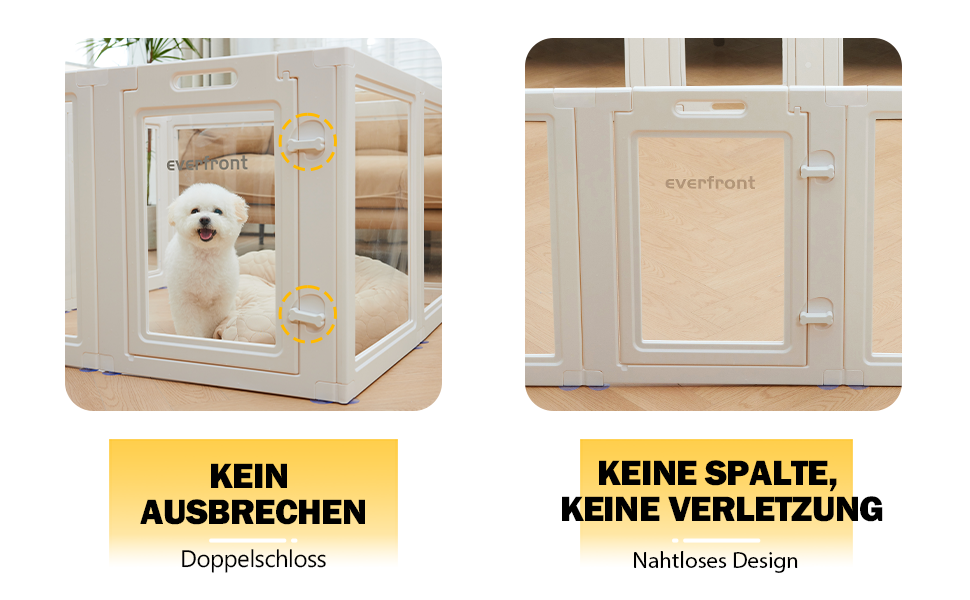 Акриловий вольєр для цуценят Klarer, ігровий майданчик для собак, котів, кроликів, легкий монтаж, вольєр для собак, переносний вольєр для малих та середніх собак (60 см, 8 шт.)