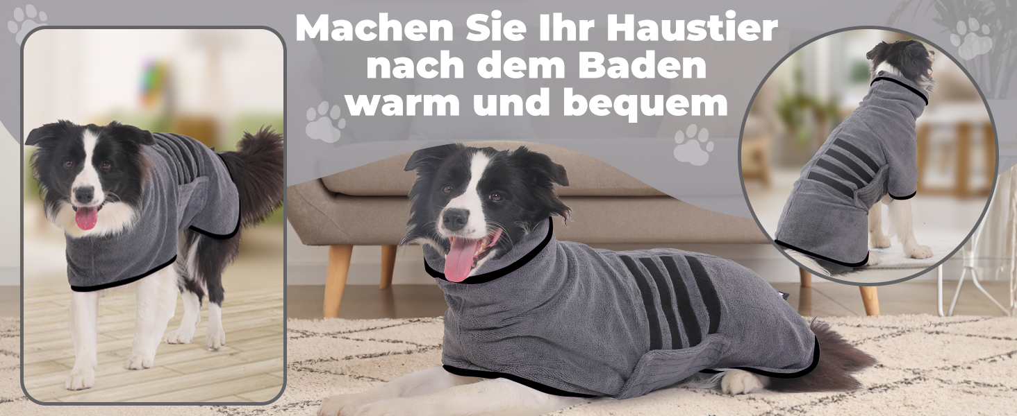 Рушник для собак, мікрофібра, середні та великі породи - сірий, швидко сохне, супер вбираючий, для собак та котів (чорний, XXL) XXL сірий (чорна сторона)