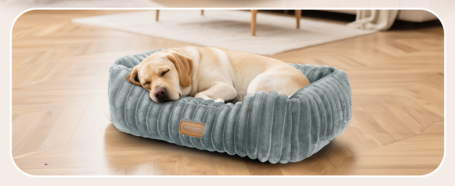 Ліжко для собак Nobleza, 65x55x20 см, сіре, з м'якою піною, знімний чохол, неслизьке дно