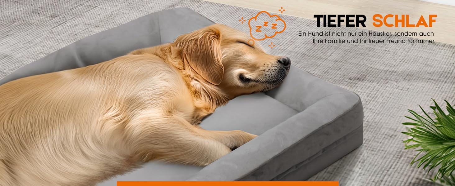 Ортопедичне ліжко для собак XL, корзина для собак, що можна прати, з яєцеподібною піною, водовідштовхувальне диван для собак з неслизьким дном та чотиристоронньою подушкою (сірий, 76x117x19см)