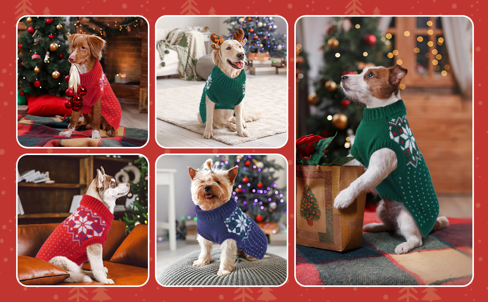 Пуловер для собак KATZINST, теплий флісовий пуловер для маленьких собак, святковий новорічний пуловер, для Французького бульдога, такси, чихуахуа, йоркширського тер'єра, зелений, XS