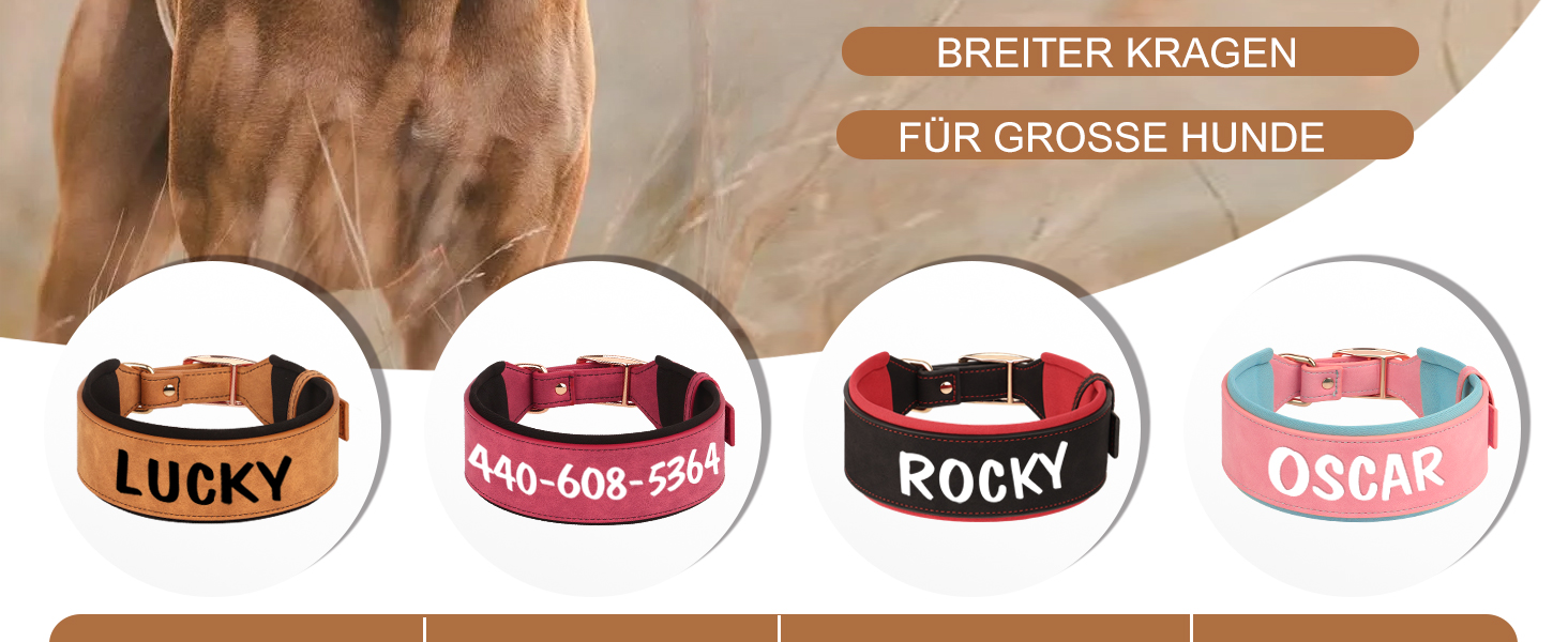 Нашийник для собак середніх та великих порід PET ARTIST з міцної шкіри PU, регульований, з металевою застібкою, для Пітбулів та великих собак, чорний, L (43-51 см)