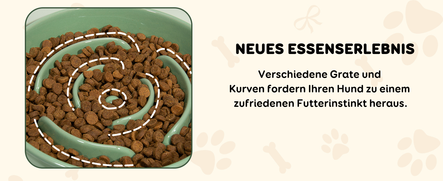 Набір мисок для собак з кераміки, піднятий на платформі - миски для повільного годування, набір з двох мисок для маленьких та середніх собак, годівниця та миска для води з неслизьким підставкою, середньо-зелений колір