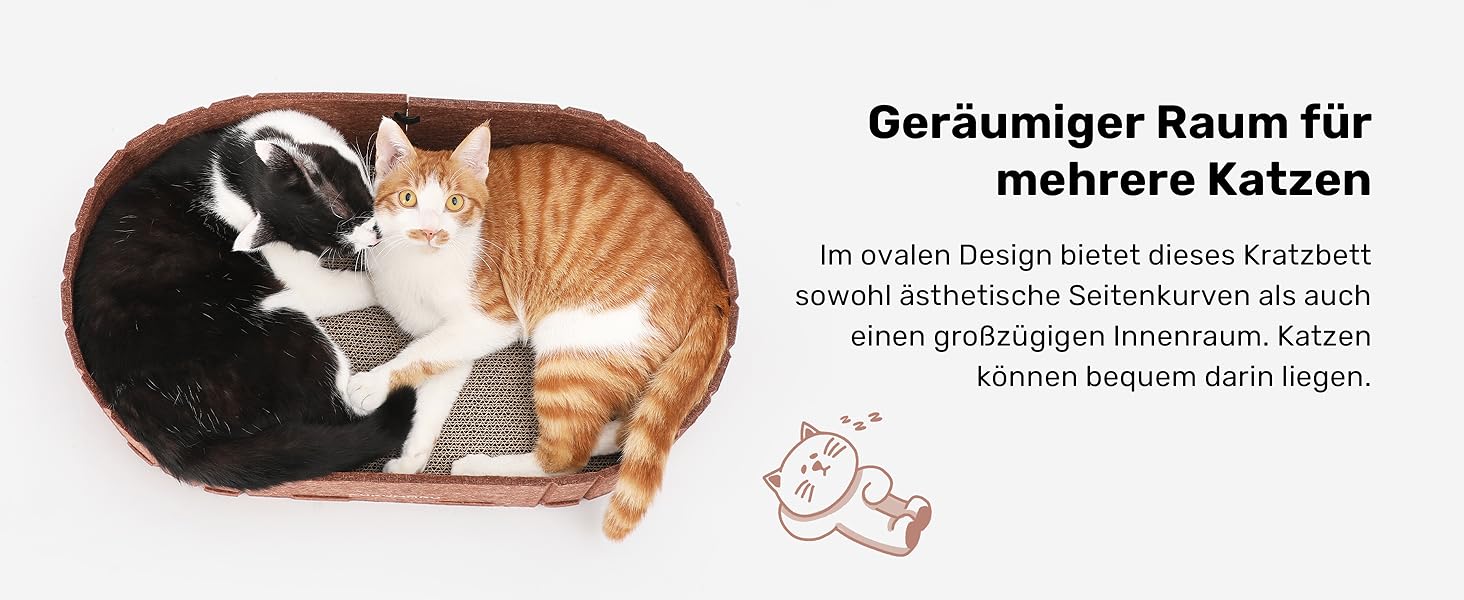 Кразборд для котів FUKUMARU: диван з крафт-паперу, 61 см, з м'яким лежаком, коричневий