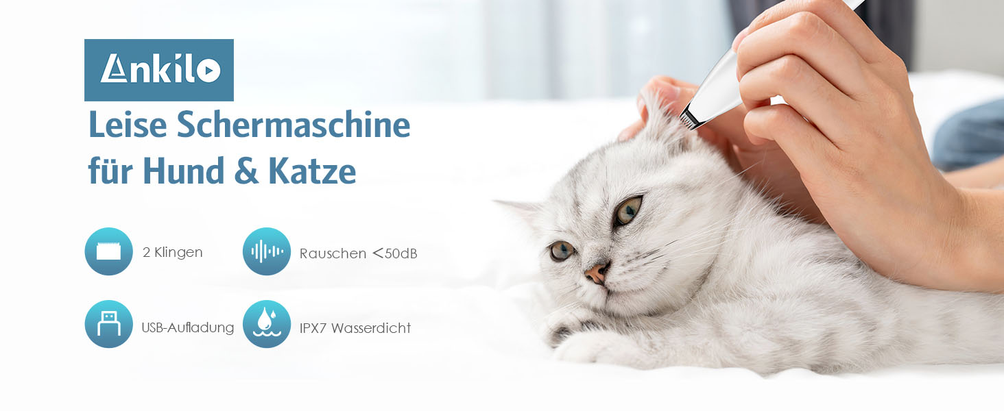 Електрична машинка для стрижки кігтів собак та котів Ankilo - професійна, тиха, 2-в-1
