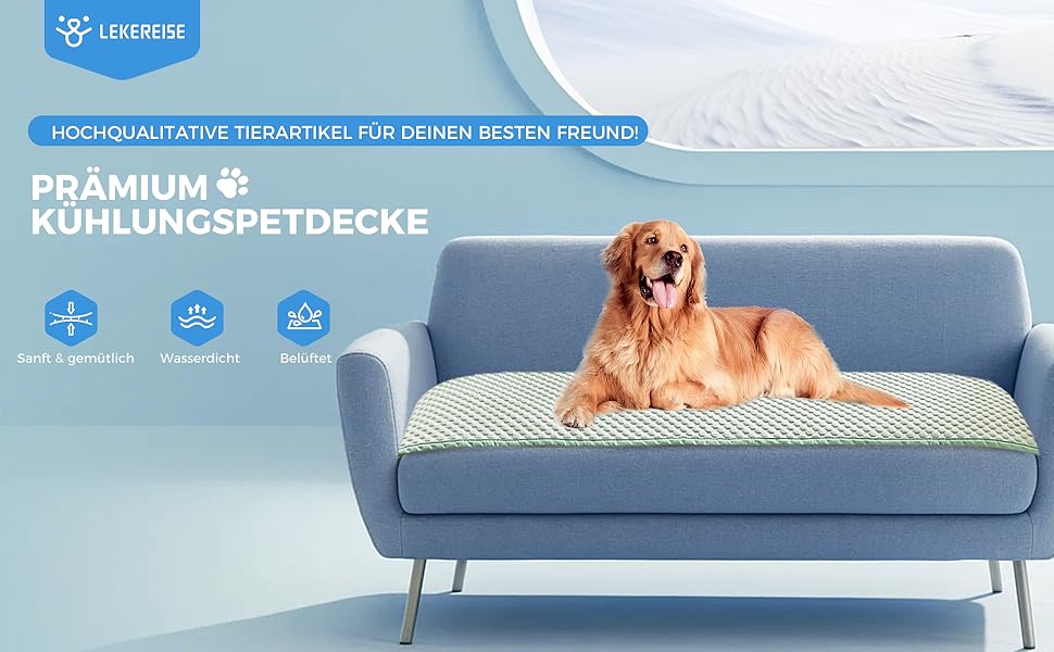 Килимок охолоджуючий для собак Lekereise, 157x206 см, зелений (миючий)