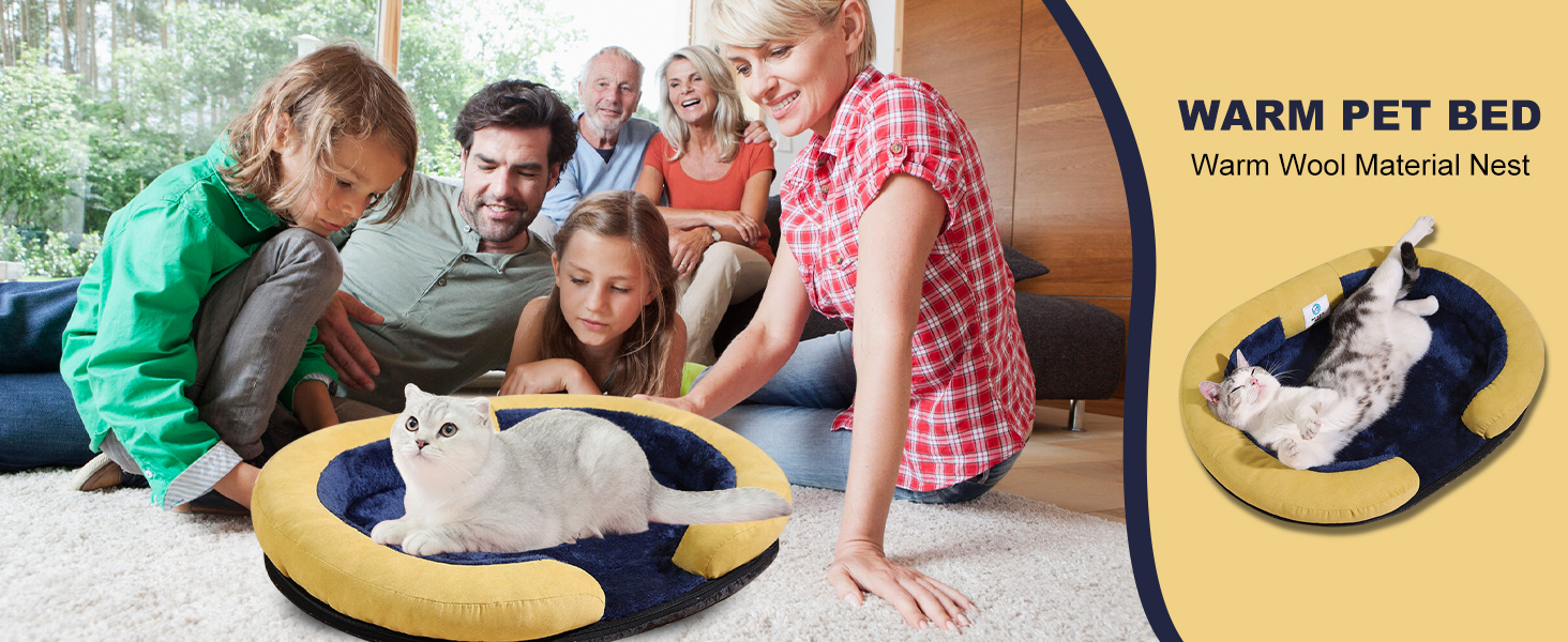 Ортопедичне ліжко для собак PETCUTE великих порід, зручне, з антиковзною основою та знімним чохлом, блакитне