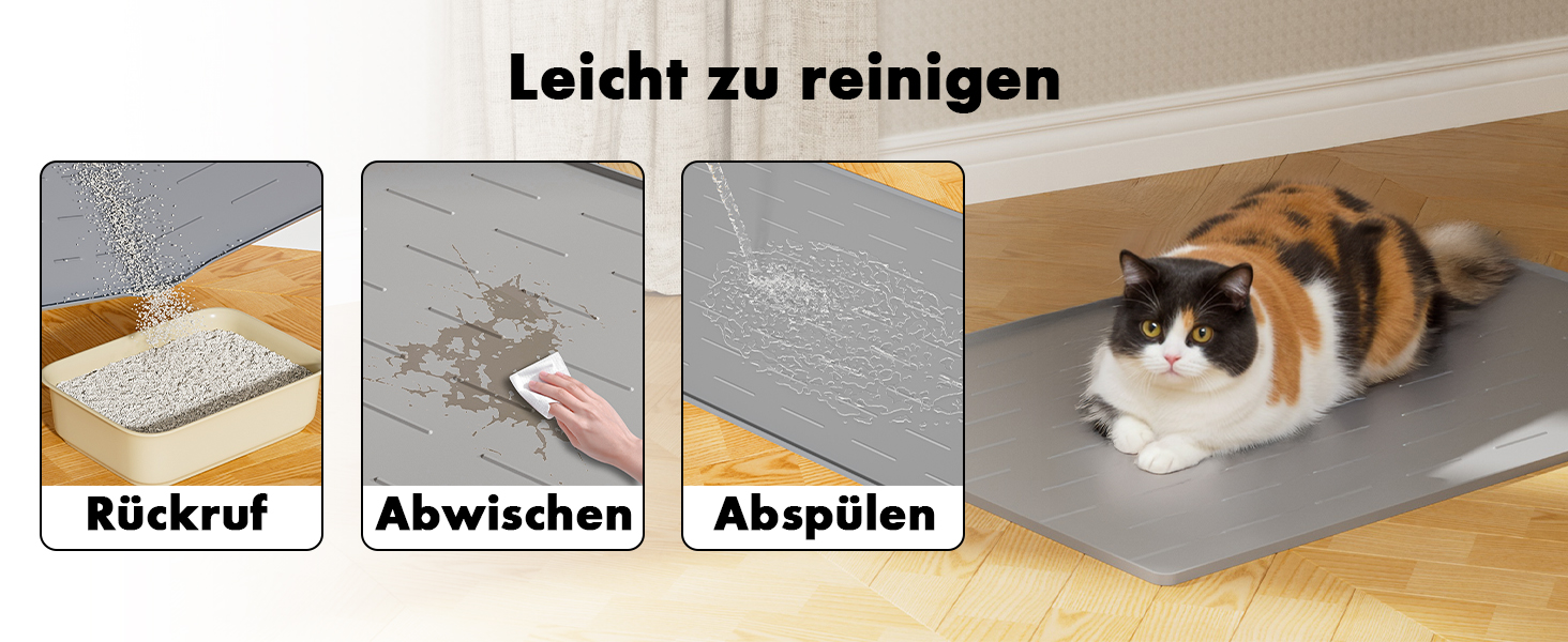 Килимок під лоток для котів Pieviev Katzenklo Matte, 86x56 см, сірий, вологостійкий, неслизький