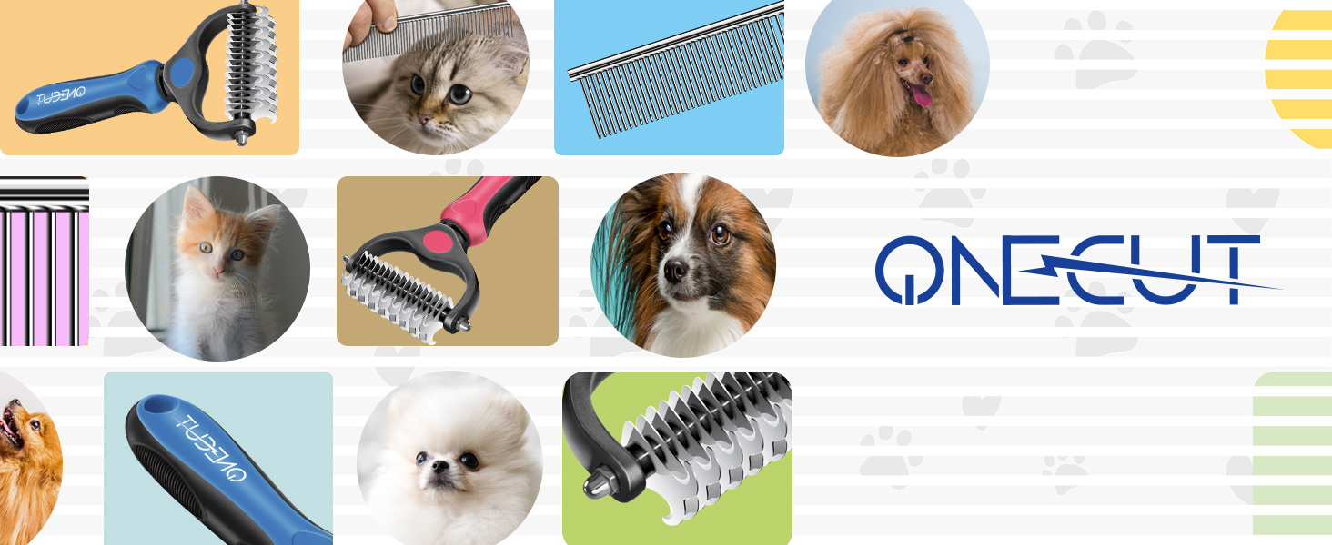 Гребінець для вичісування собак та котів OneCut - вичісування, розплутування, видалення ковтунів (червоний)