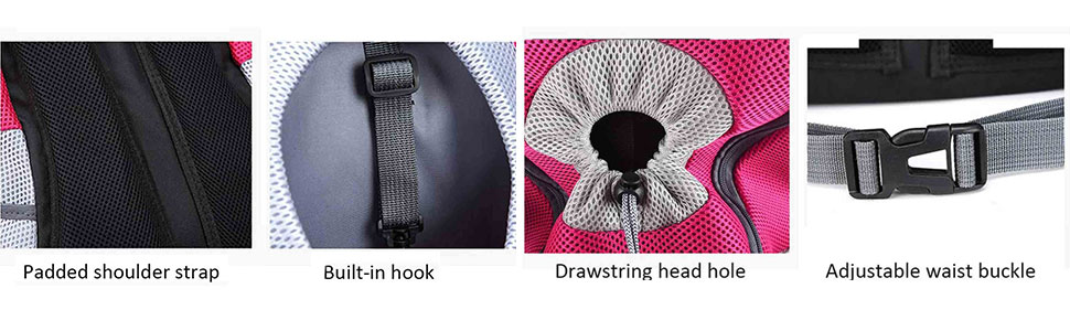 Сумка-переноска для собак та котів, чорна, L, для маленьких/середніх тварин, регульована передня частина, дихаюча, підходить для перельотів