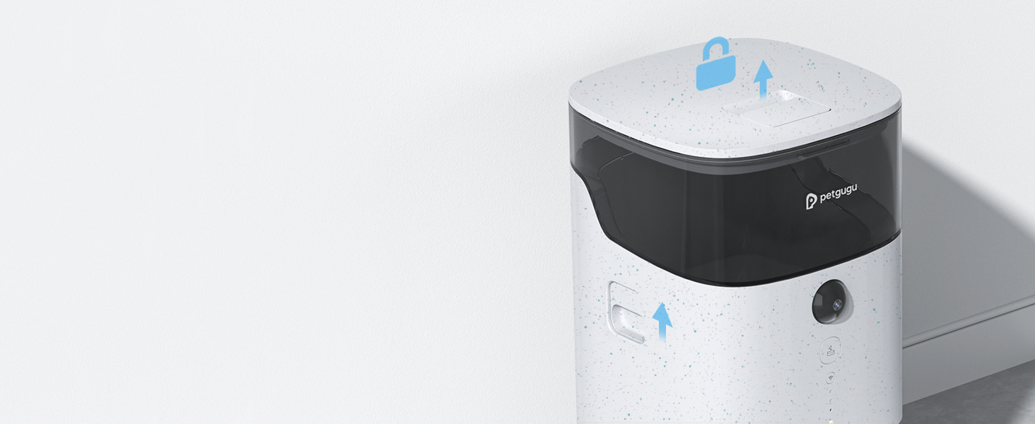 Автоматичний годівниця для котів PETGUGU з таймером та керуванням через APP, керамічний набір для котів та собак, для кількох тварин (PF2)