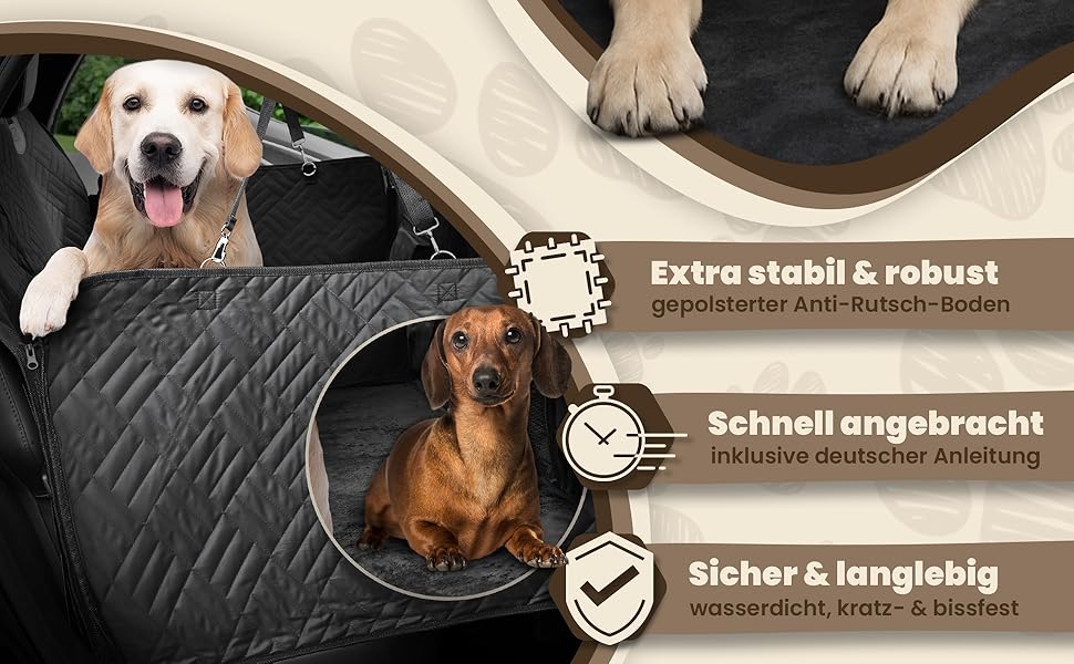 Захисна ковдра для собак у машину - Fellgefährten | Якісна ковдра на заднє сидіння авто для собак | Захист заднього сидіння від бруду та шерсті