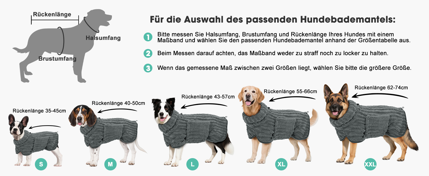 Рушник для собак з мікрофібри, швидковисихаючий, з клямками та регульованою гумкою, можна прати в машині, підходить для великих, середніх та маленьких собак, сірий (XL)
