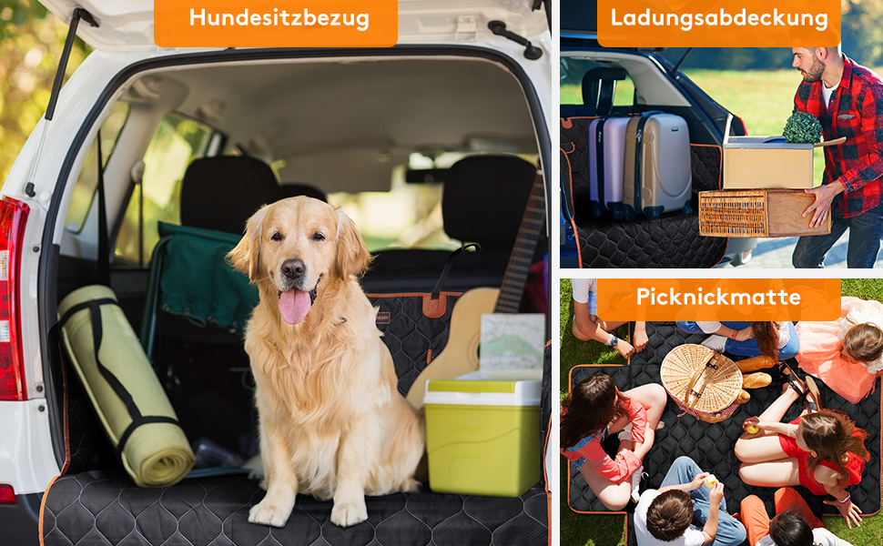 Захист для багажника авто Joejoy для собак з боковими та захистом від навантажувальної зони, універсальний, вологостійкий, стійкий до подряпин, легко чиститься, килимок для багажника, 185 x 105 см